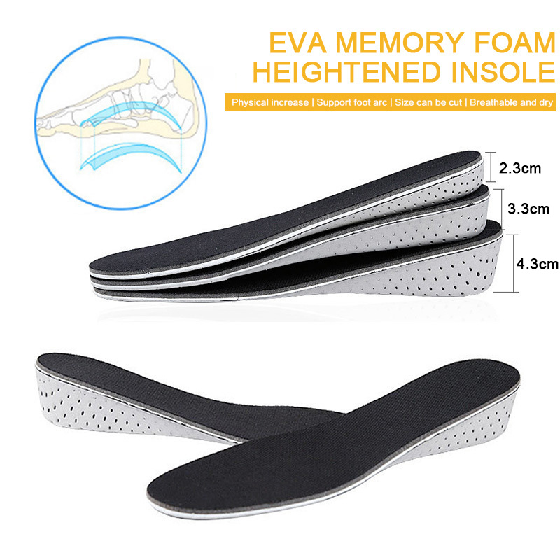2/3/4CM EVA Memory Foam Heightening Insole Air Cushion Invisible Height Increase Insoles Shoe Inserts Heel Lifts Pad Taller: 2CM