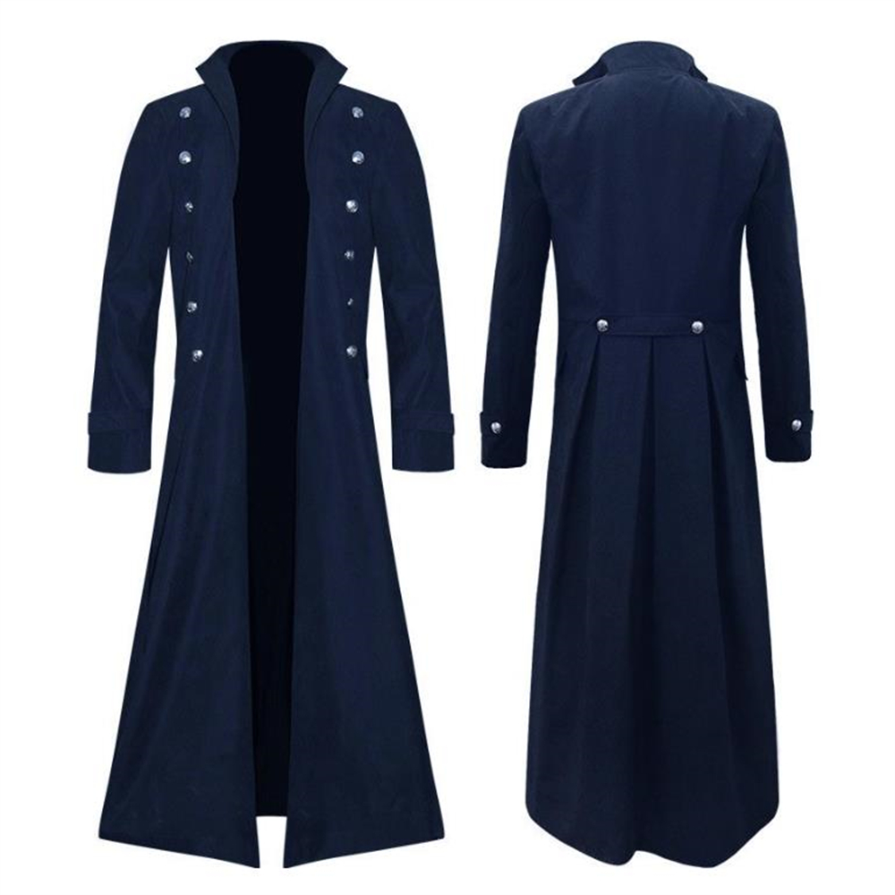 Vintage dame middelaldersk lang kåpe høst slank midje maxi vinterkjole fløyel 19th. århundre retro trenchcoat lang yttertøy