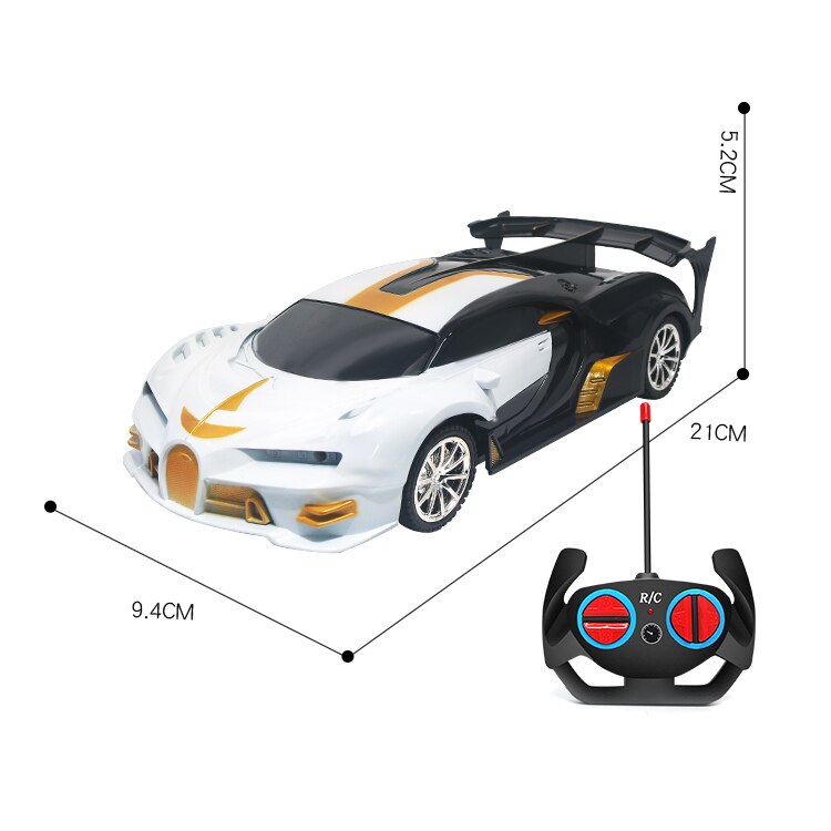 1:18 Rc Auto 4wd MODE2 Kunststoff Power Räder für Kinder Jungen Spielzeug Pädagogisches Spielzeug Fernbedienung Auto Spielzeug für Kinder: White and gold