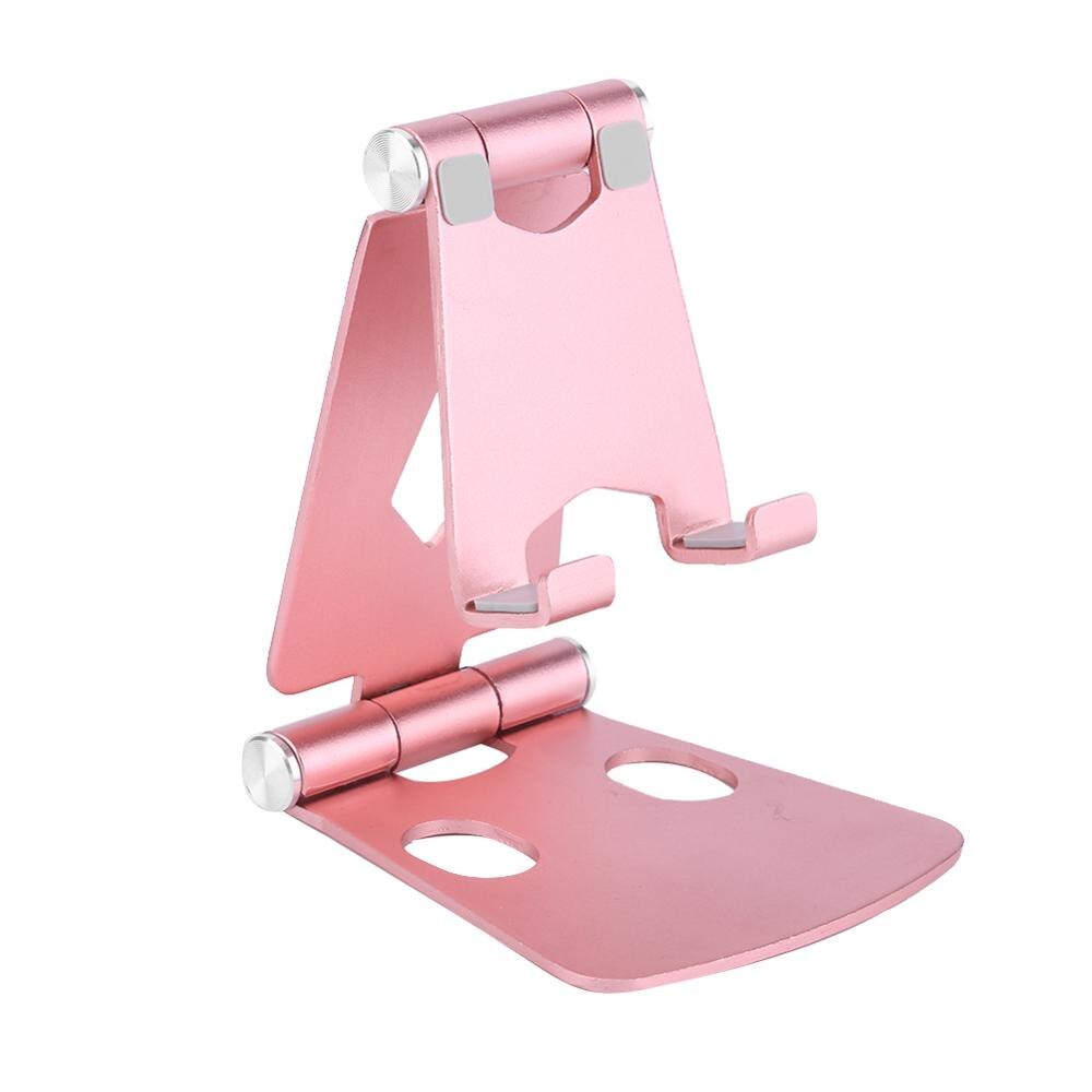 Soporte Universal de aleación de aluminio para teléfono inteligente, soporte de escritorio, soporte de carga para iPhone, soporte metálico para tabletas, soporte para ipad y Tablet: Pink B