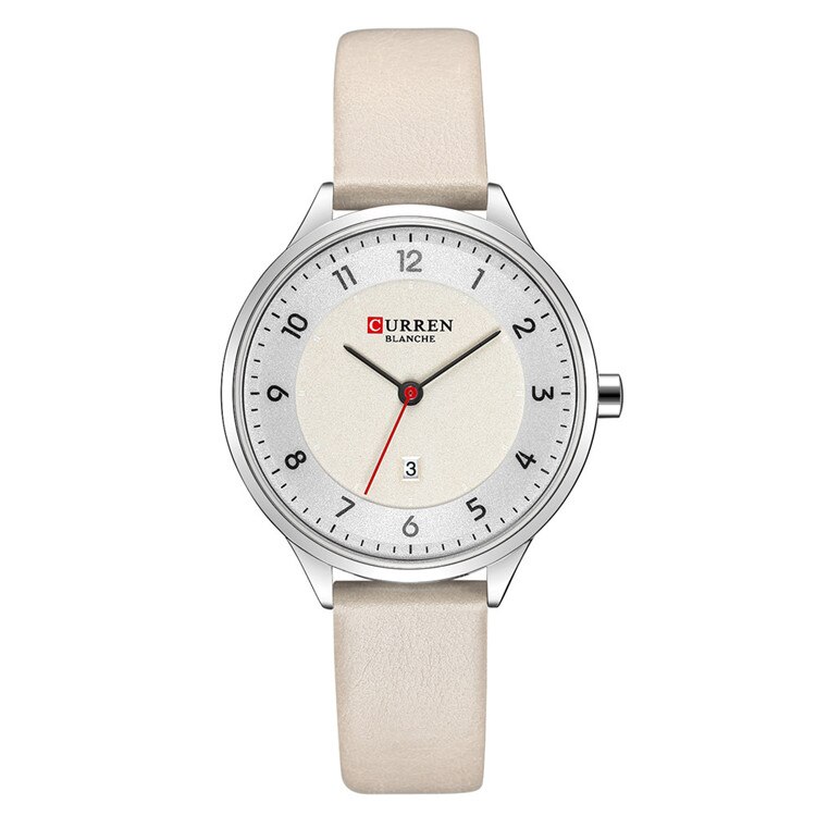 Slanke Lederen Horloge Voor Vrouwen Fahion Quartz Vrouwelijke Klok Met Datum Digitale Horloge Dames Casual Horloges Montre Femme: silver white