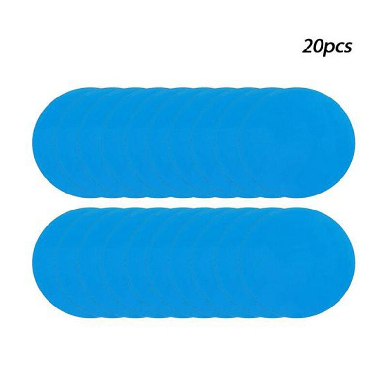 Zelfklevende Zwembad Reparatie Patch Pvc Zwembad Opblaasbare Speelgoed Reparatie Tape Clear Zwemmen Ring Air Rubberboten Lijmen Gereedschap: Round 20pc