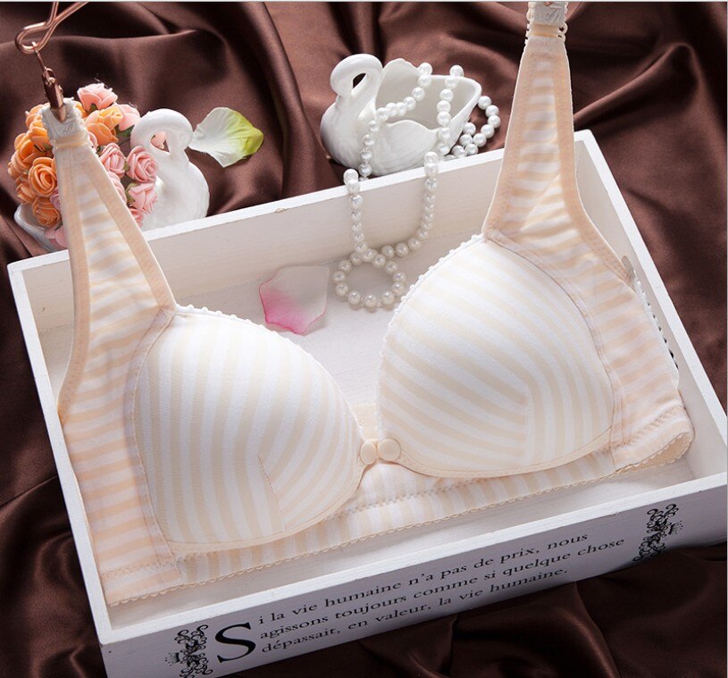 Soutien-gorge d&#39;allaitement en coton à fines rayures pour femmes enceintes, avec boucle frontale, vêtements de nuit