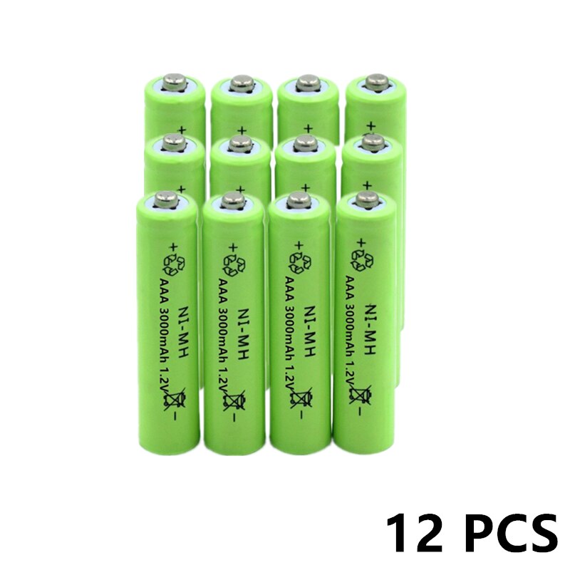 40 PCS 3000mah 1.2V AAA Battery NIMH AAA low self discharging Rechargeable battery AAA batteries for flashlight toys: 12 PCS battery