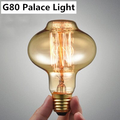 Modern minimalistisk edisone 27 220v volfram glödlampa retro varm ljus konst dekoration glödlampa klassisk belysning glödlampa: G80