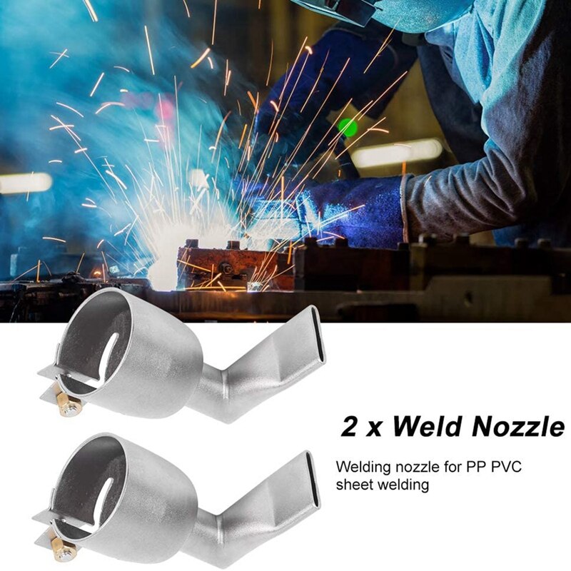 2Pcs 20 Mm 90 Degree Angled Wide Slot Weld Nozzle For Plastic Welding Nozzle Air Heat Tools