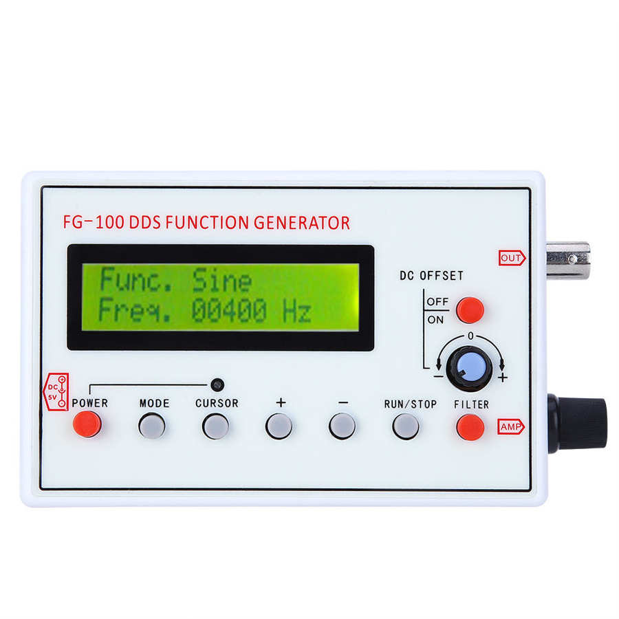 DDS Signal Generator Sine 1Hz~500kHz Signal Counter Square Frequency Sawtooth Wave Waveform Probe Pulse Adjustment