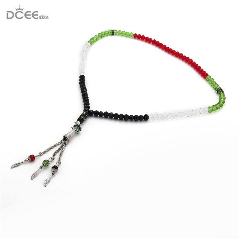 Palestina Arabisch Vlag kleur 99 tesbih Gebed kralen Rozenkrans tasbih moslim auto-thuis-kantoor opknoping masbaha misbaha sibaha subha