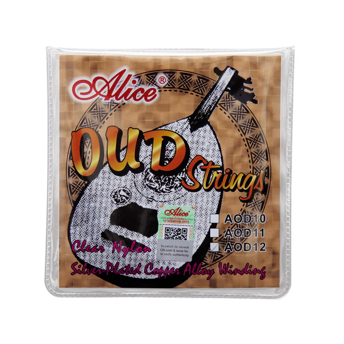 Alice Oud Strings Set Nylon & Silver-Plated Wound 12 Strings