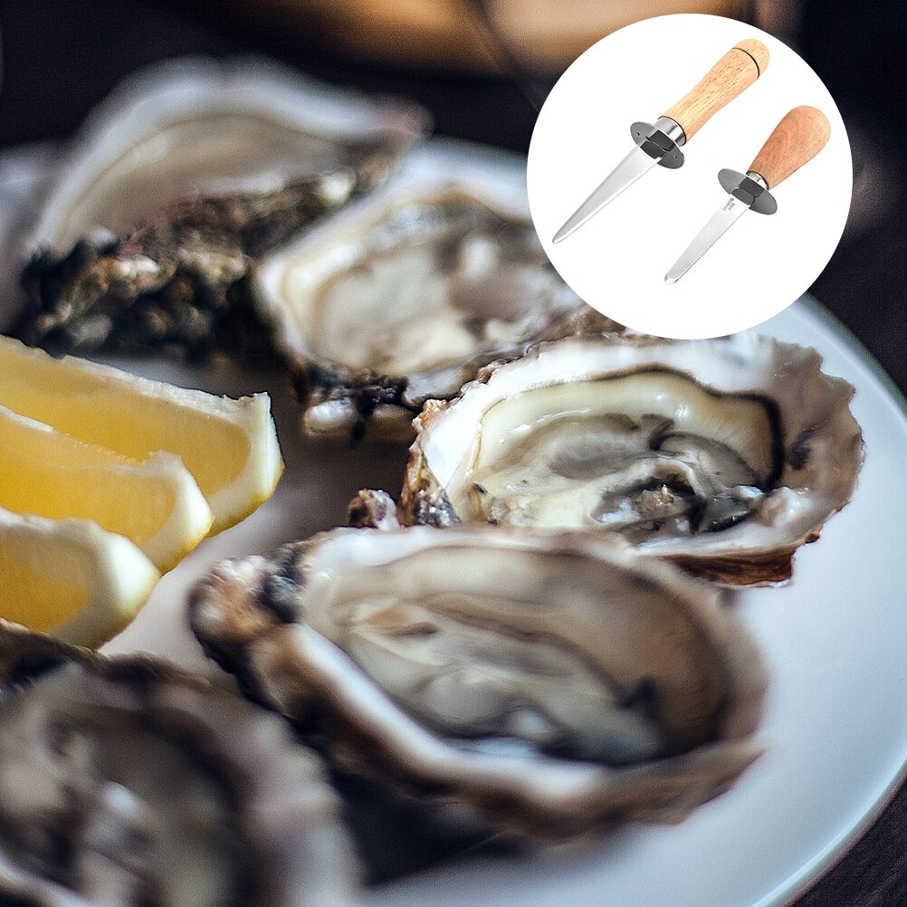 2Pcs Oyster Handle Portable Oyster Shucking Tools Seafood Cutter for Clams