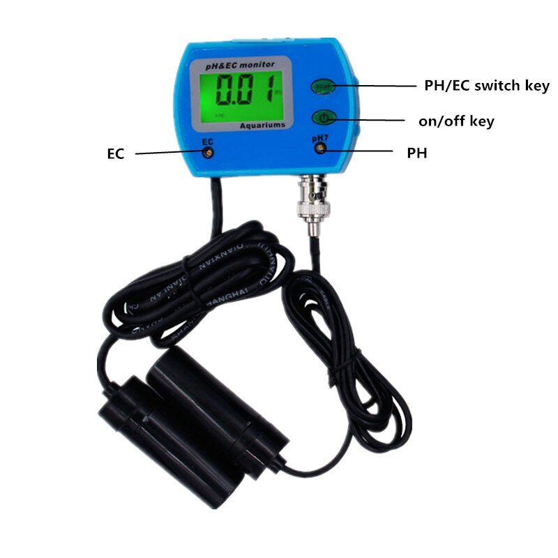 2 in 1 pH Meter EC meter for Aquarium Multi-parameter Water Monitor Online pH / EC monitor 15%