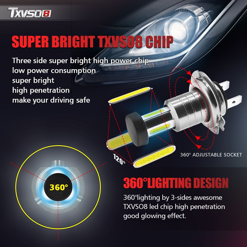 TXVSO8 Led H7 phare 6000K lumière blanche lampe universelle COB Mini ampoules de voiture 110 w/ensemble 26000LM Focos Led automobiles