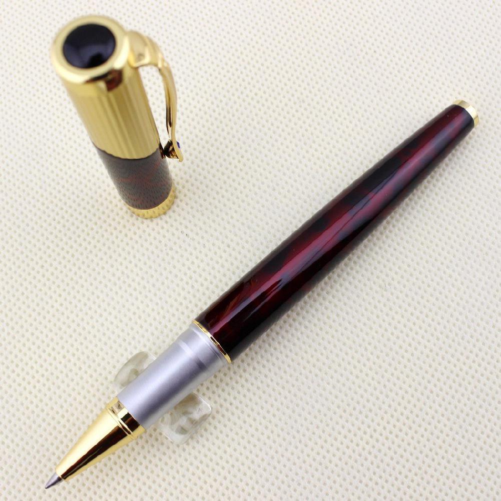 Beautiful Rollerball Pen Metal Office School Pen Classic Gold Black Gold Clip Pen Claret & Golden