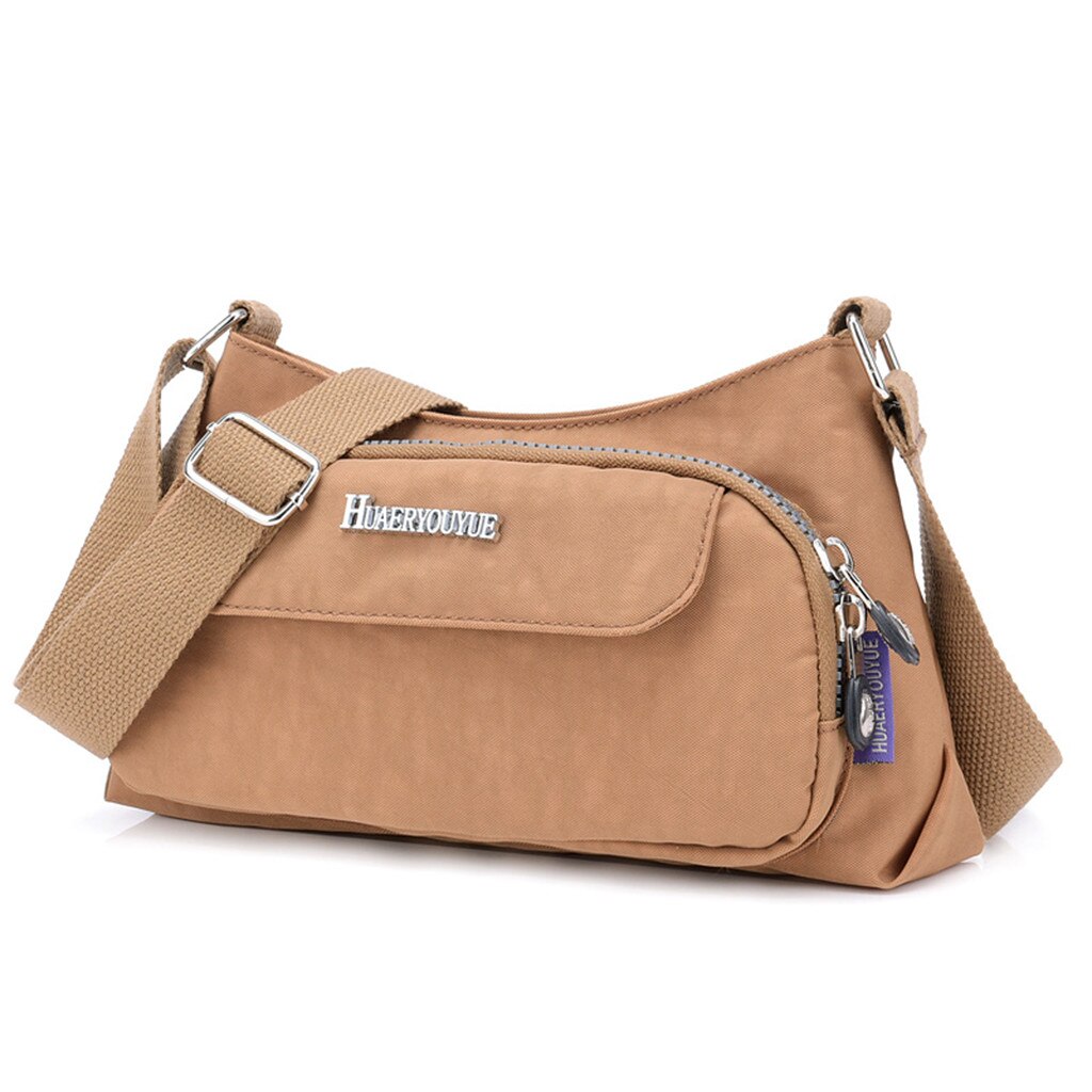 Women Nylon Available Shoulder Bag Waterproof Daily Crossbody Bag Woman Business Handbag Travel Pack Bolsa In stock #YJ: Khaki 