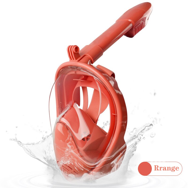 Kids Unisex Snorkel Diving Mask Swimming Full Face Snorkeling Masks Child Underwater Scuba Anti Fog Snorkel Scuba Equipment Set: Orange