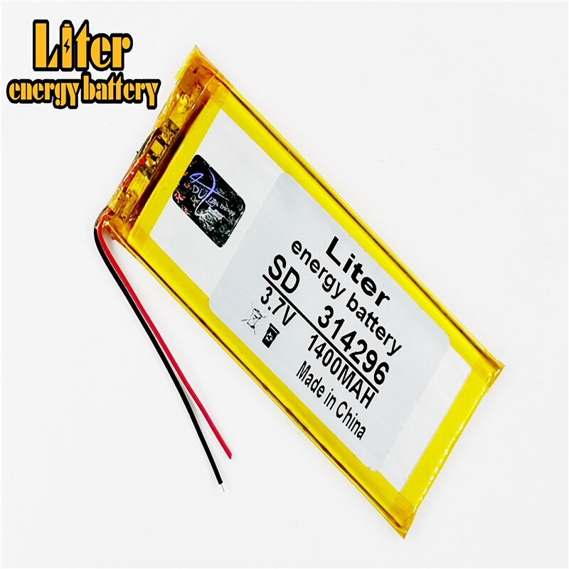 3.7v lithium-batterien für pdas, 314296 304296 034296 1400 mah pda-batterie