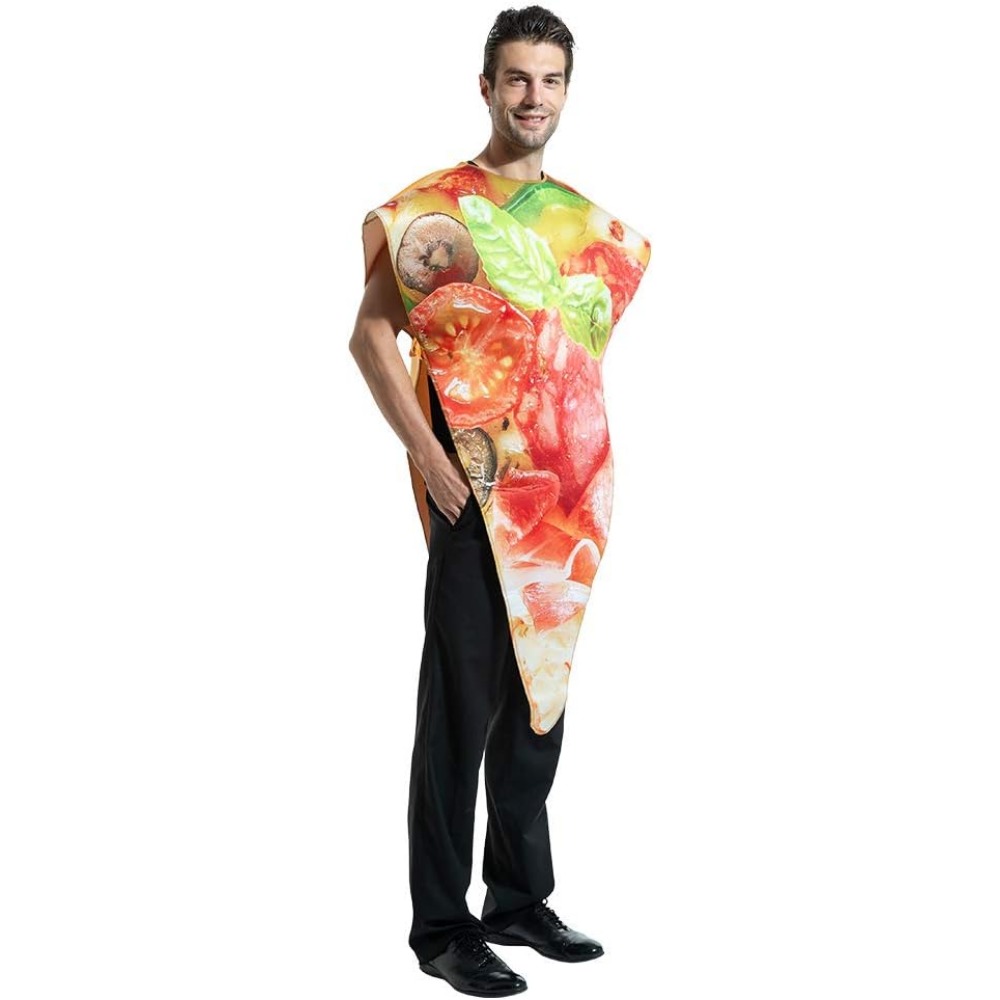 Pizzakostüm für Erwachsene, Damen und Herren, Essen, Cosplay, Unisex, Halloween-Kostüm, lustige Enthusiasten, Party-Verkleidungsgeschenke