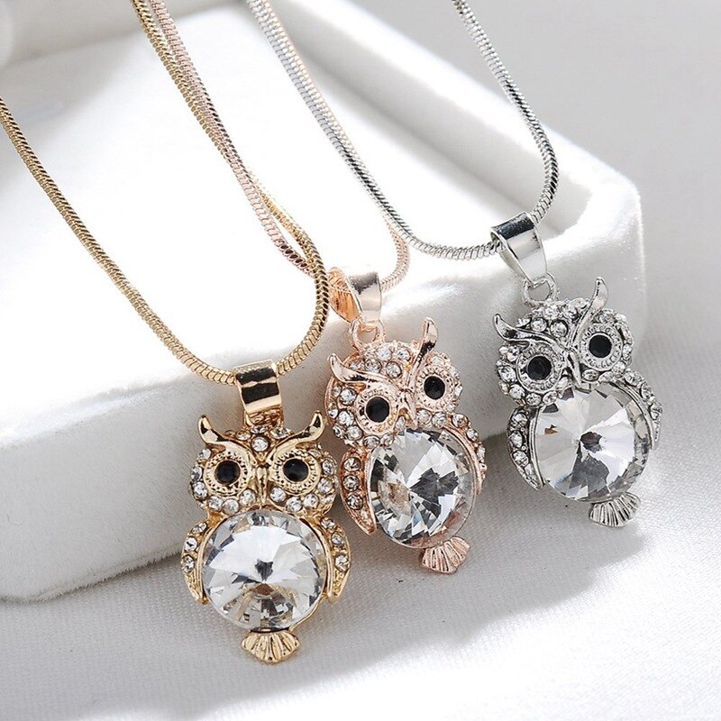 Collier en Zircon pour femme, mignon, hibou, lune, lettre, pendentif, étoiles, exquis, romantique, bijoux de fête de la saint-valentin