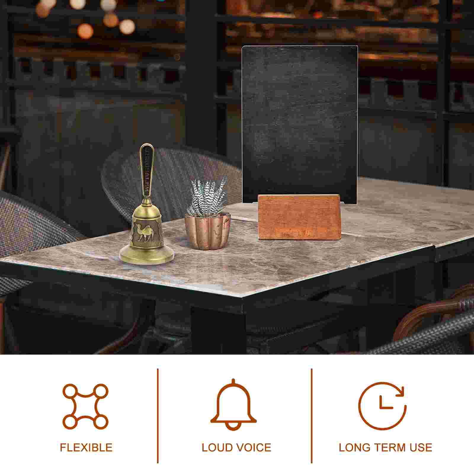 1Pc Hand Bell Alloy Hand Bell Restaurant Call Bell Meeting Alarm Bell Jingle