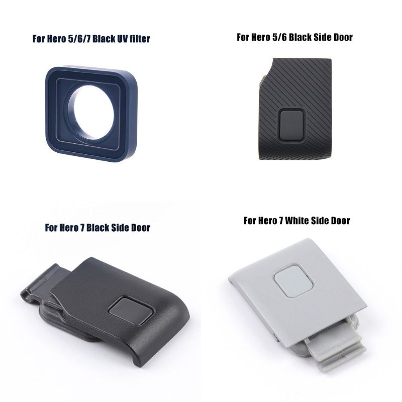 UV Filter Objektiv Seite Tür Abdeckung USB-C Mini HDMI Port Seite Protector Ersatz für GoPro HERO5/6/7 Schwarz/7 weiß Reparatur Teile Ac