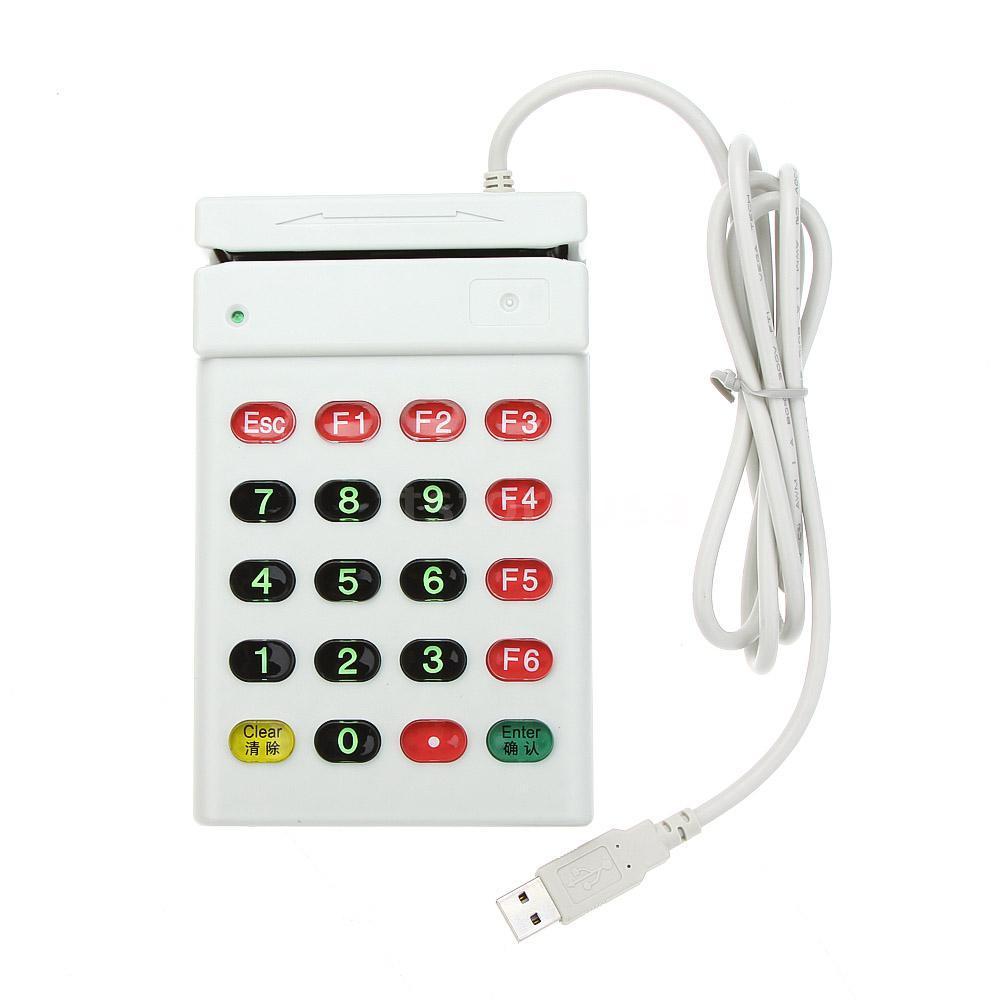 USB Universal Magnetic Card Barcode Reader Stripe Bidirectional Track 2 with Number Keyboard USB