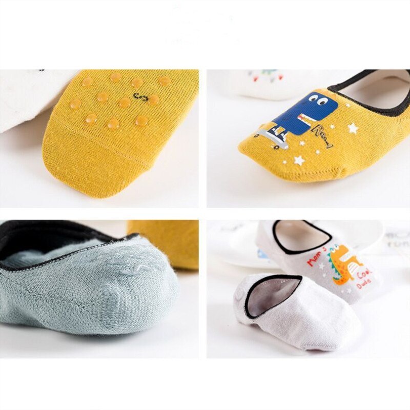 5 Pairs Baby Summer Ankle Socks Infant Cotton Anti-slip Sock Lovely Cartoon Animals Kids 1-6Years