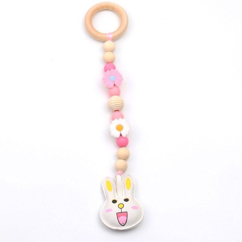 Baby Nordic Gym Frame Pendants Rack Hanging Beaded Wood Ring-pull Toy Decoration T5EC