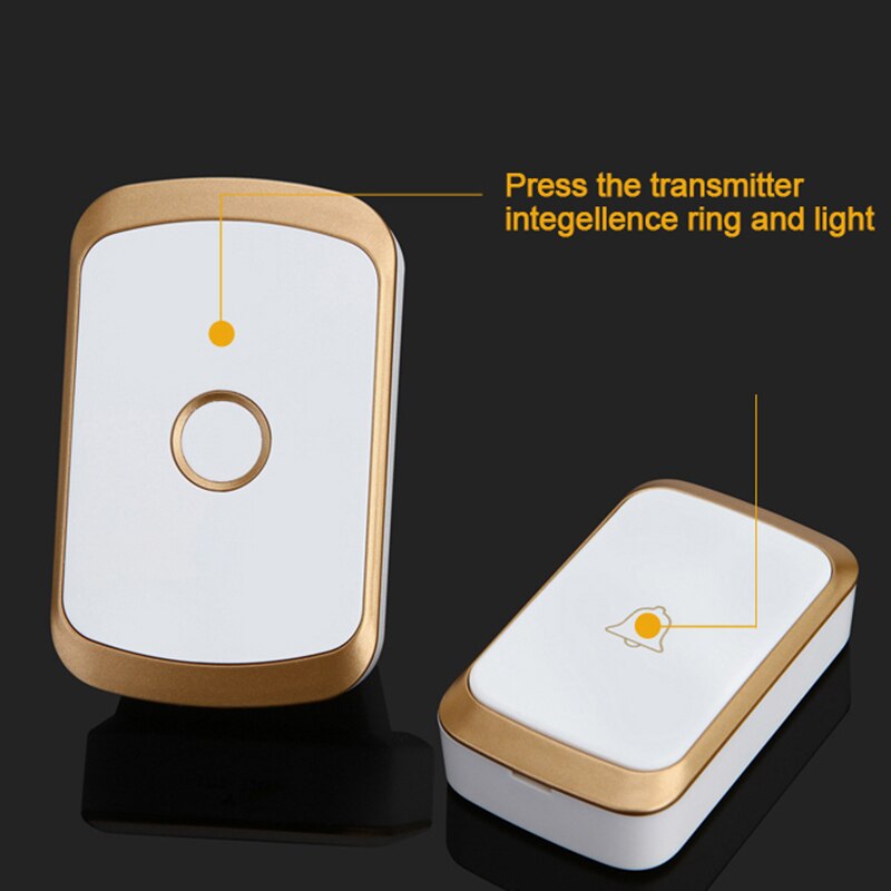 Wireless Doorbell Ac 110-220V Smart Digital Waterproof Push Button Doorbell 36 Melody 4 Volume Cordless Door Ring Us Plug