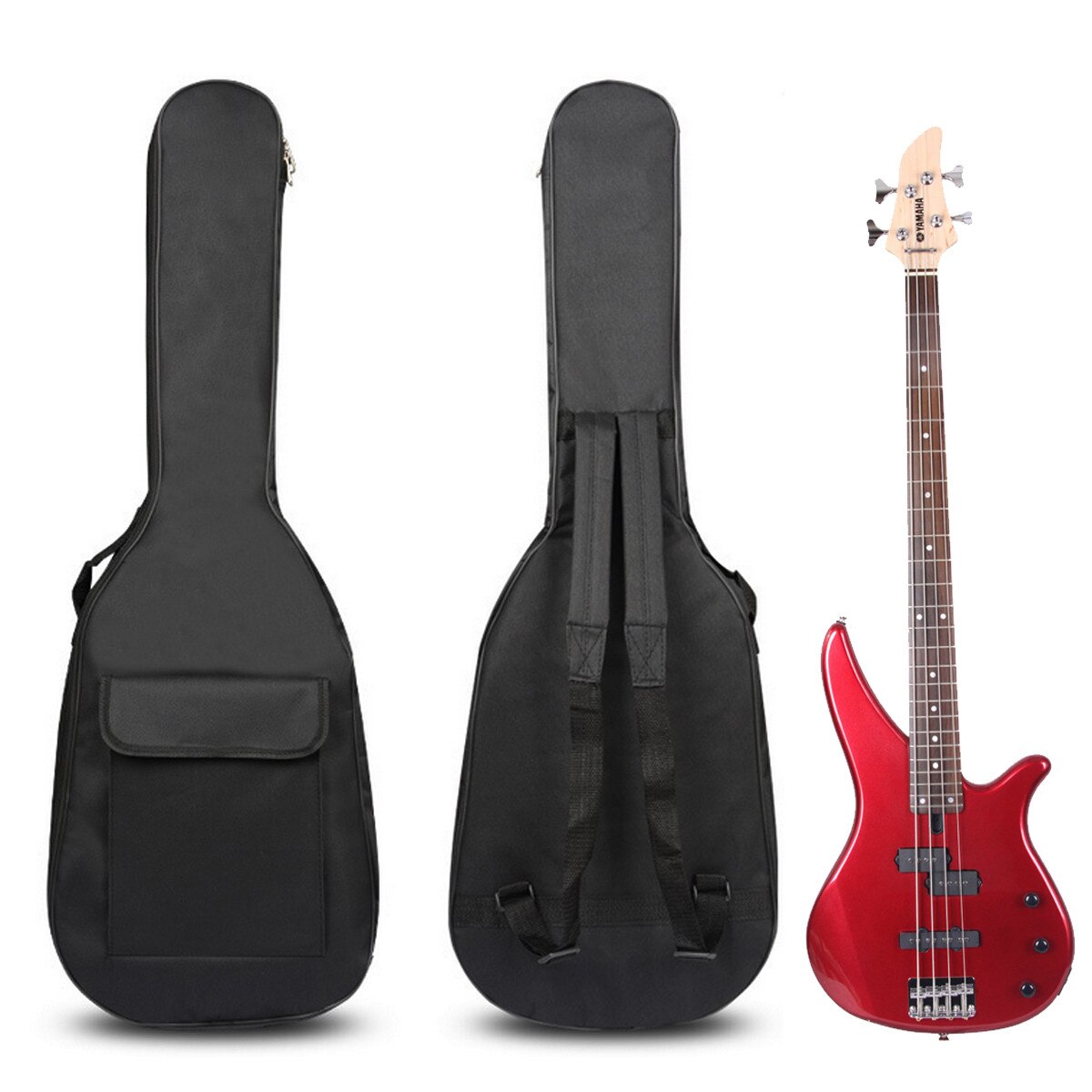 Dubbele Bandjes Padded Elektrische Gitaar Tas Voor 41 "42" Draagbare Basgitaar Rugzak Waterdichte Oxford Doek Zachte Gitaar gig Bag