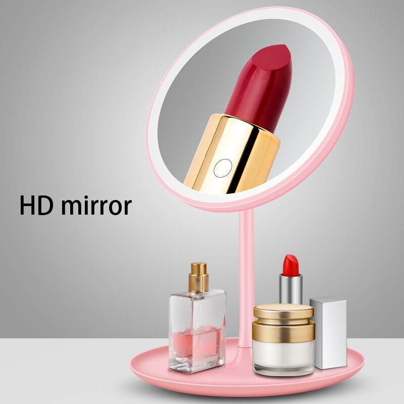 LED cosmetic mirror desk with lamp dormitory dressing mirror easy to fill with light makeup mirror