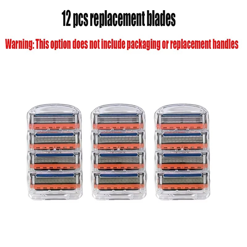 Bindend Scheermes voor Mannen Gezicht Haar Baard Scheren Handmatig Scheerapparaat Cassettes Vervanging Scheerhoofden Vervangbare snijkop Met Zak: WHITE