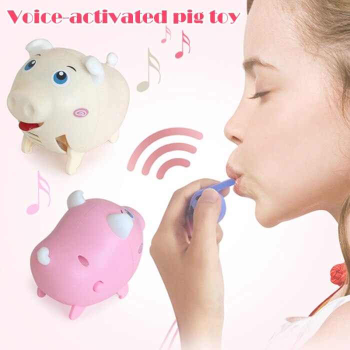 Electric pig whistling pig toy Early Education For Intelligence Sound Induction Sound-Controlled Cartoon Pig toys Christmas