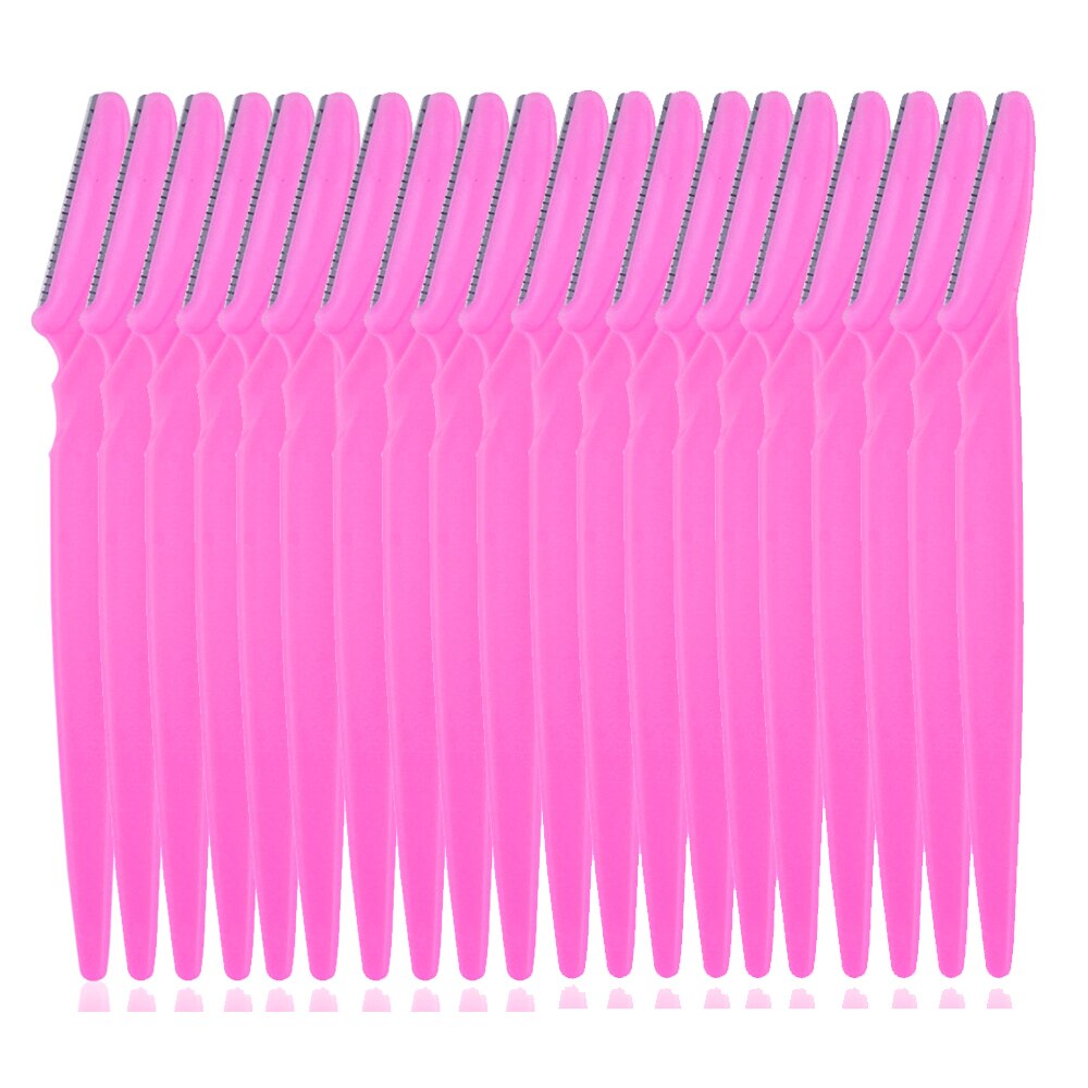 cejas Trimmer de afeitar kit de cara de pelo desmaquillante Facial Shaper Dermaplaning depiladora Razors herramientas de maquillaje para hombre mujer: Pink-20PCS