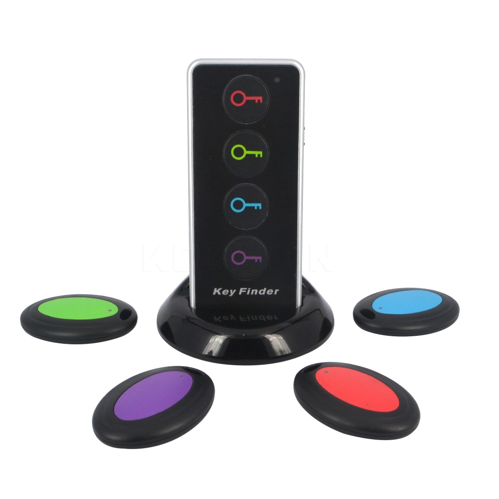 1 set Avanzato di Cercatore Chiave Senza Fili Chiave A Distanza Locator Anti-Perso allarme con funzione di Torcia 4 ricevitori e 1 finder Anti Perso