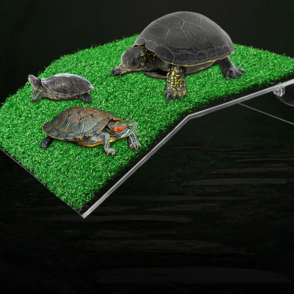 2Pcs Turtle Basking Platform Aquarium Floating Platform Simulation Lawn Reptiles Basking