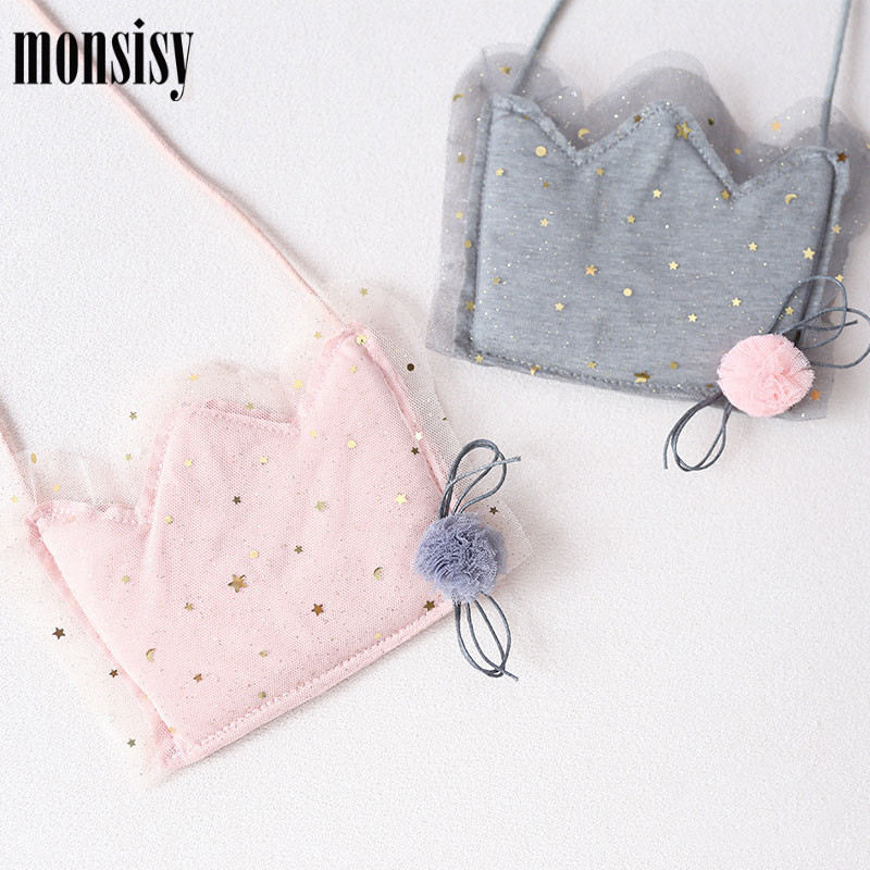 Monsisy Children Wallet Coin and Purse Handbag For Girl Lolita Mini Kid Bag Kawaii Baby Toddler Lace Crown Cross Body Bag