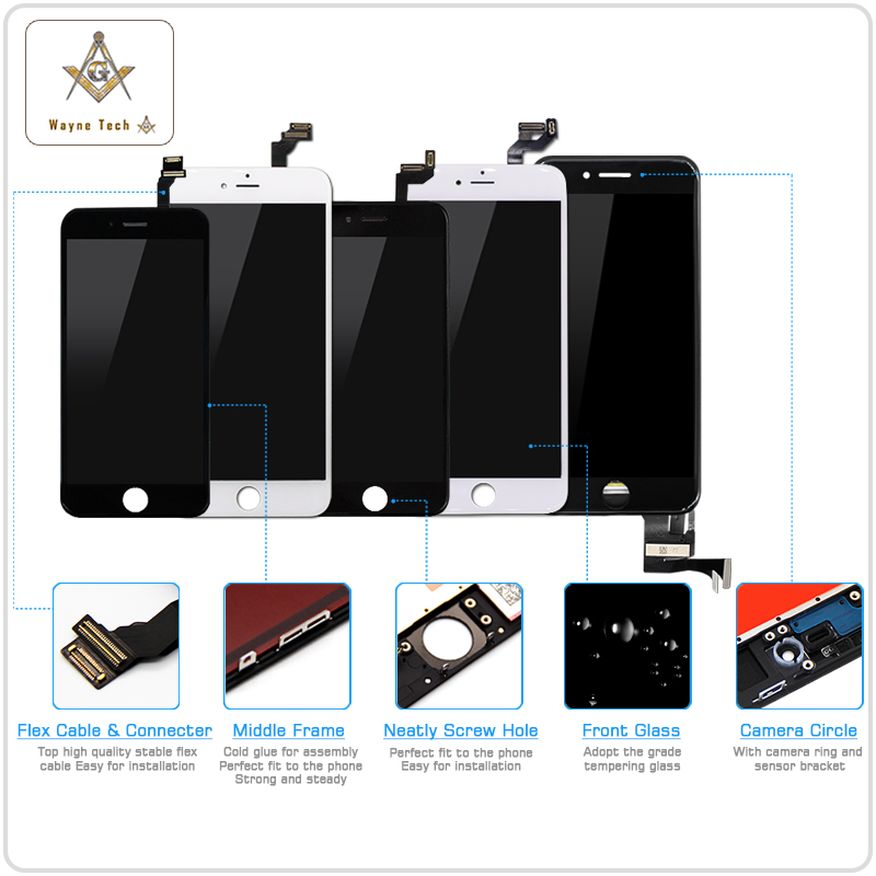 AAA 100% Good Working LCD Touch Screen Glass Digitizer Display Assembly For iPhone 6 S Plus with tools kit