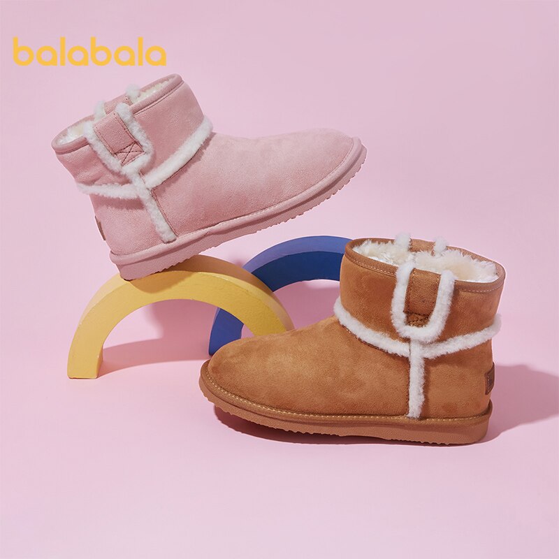 Balabala Inter Meisjes Mode Snowboots Verdikte Kinderen Katoenen Schoenen Warme Pluche Zachte Zool Meisjes Ski Laarzen