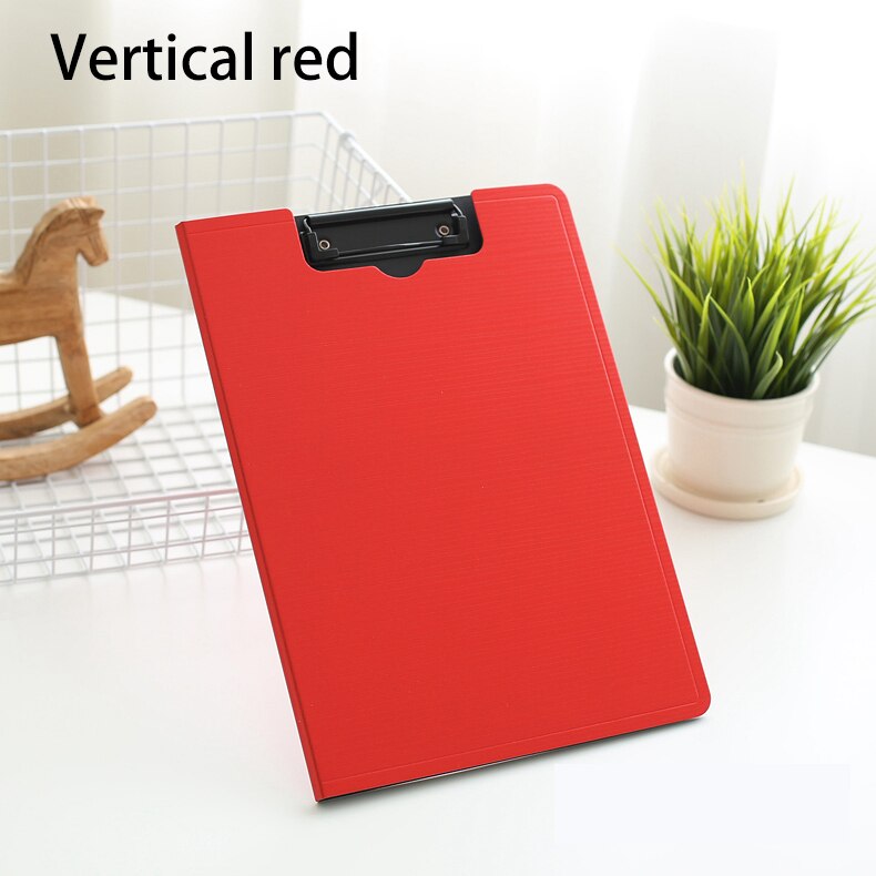 A4 Professionele Zakelijke Klassieke Bestandsmap Document Organizer Clip Bestand 325*242mm Clip Map Board School Kantoorbenodigdheden: vertical red