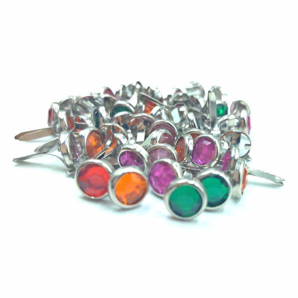 50 st metallbrickor scrapbooking utsmyckning dekorativa brads gör-det-själv hantverk strass smycken göra fynd 8.5*15mm