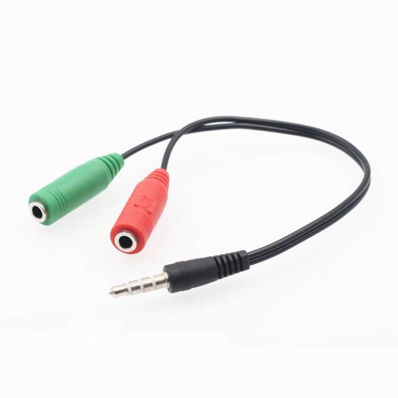 3.5Mm Rode En Groene Een-op-Twee Audio Kabel Stereo Audio Y-Splitter Kabel Adapter Microfoon plug Voor Oortelefoon