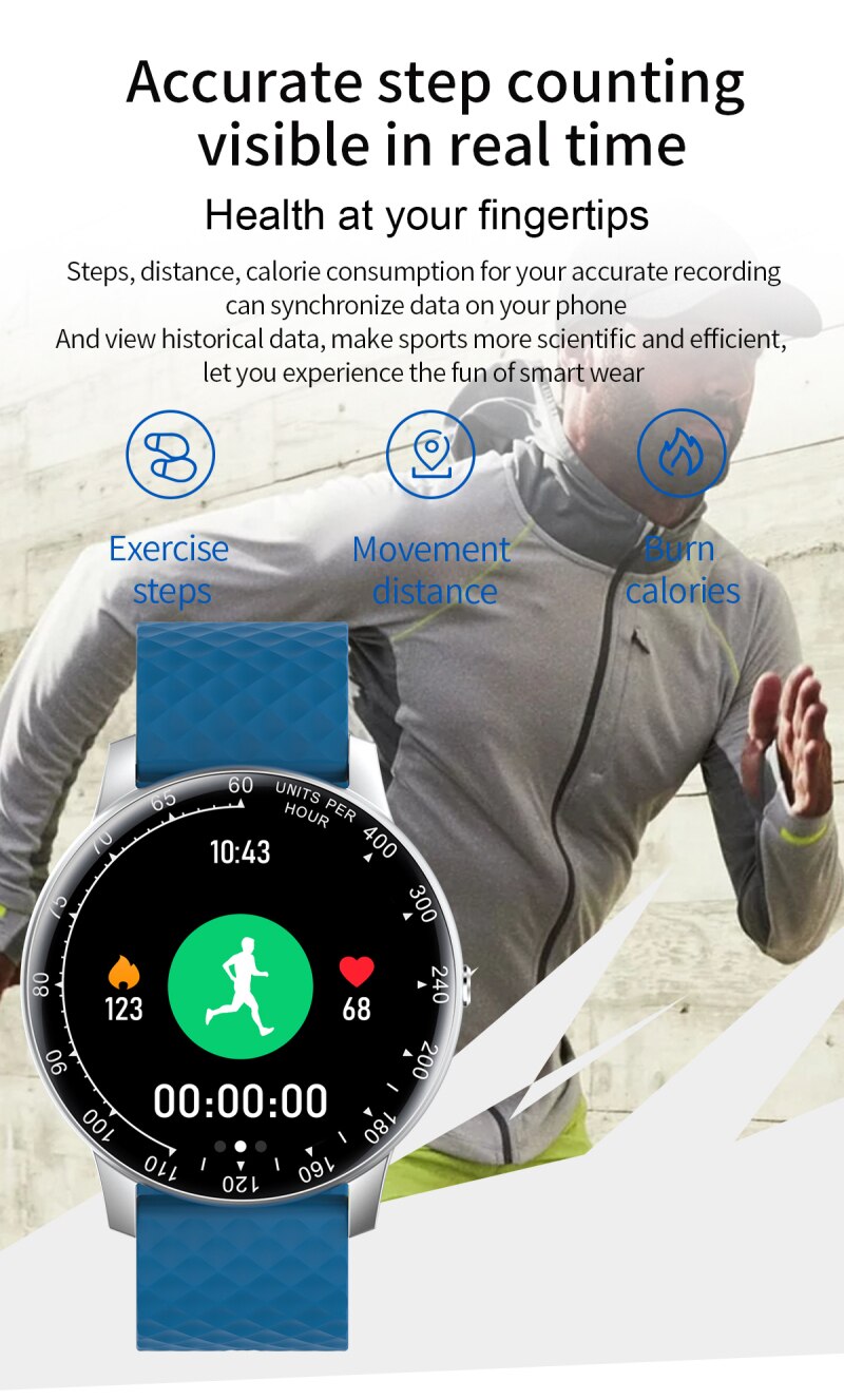 Women Smart Watch Full Touch Round Screen Physiological Reminder Smartwatch Heart Rate Monitor Compatible For Android And IOS