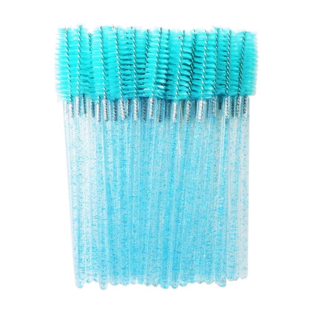 QSTY-brocha de maquillaje para pestañas, 50 Uds., aplicador de rímel desechable individual, peine, varita, herramientas de pinceles de maquillaje para pestañas, 6 colores