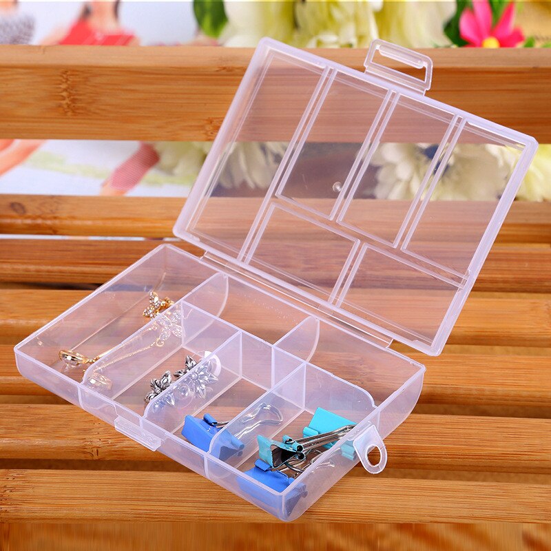 1pcs Plastic Storage boxes Slots Adjustable packaging transparent Tool Case Craft Organizer box jewelry accessories #40