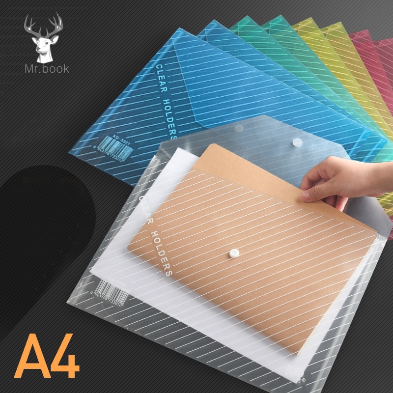 20 st vattentät plastpapper mapp bok pennfodral expanderande mapp  a4 dokument väska för kontor skolmaterial