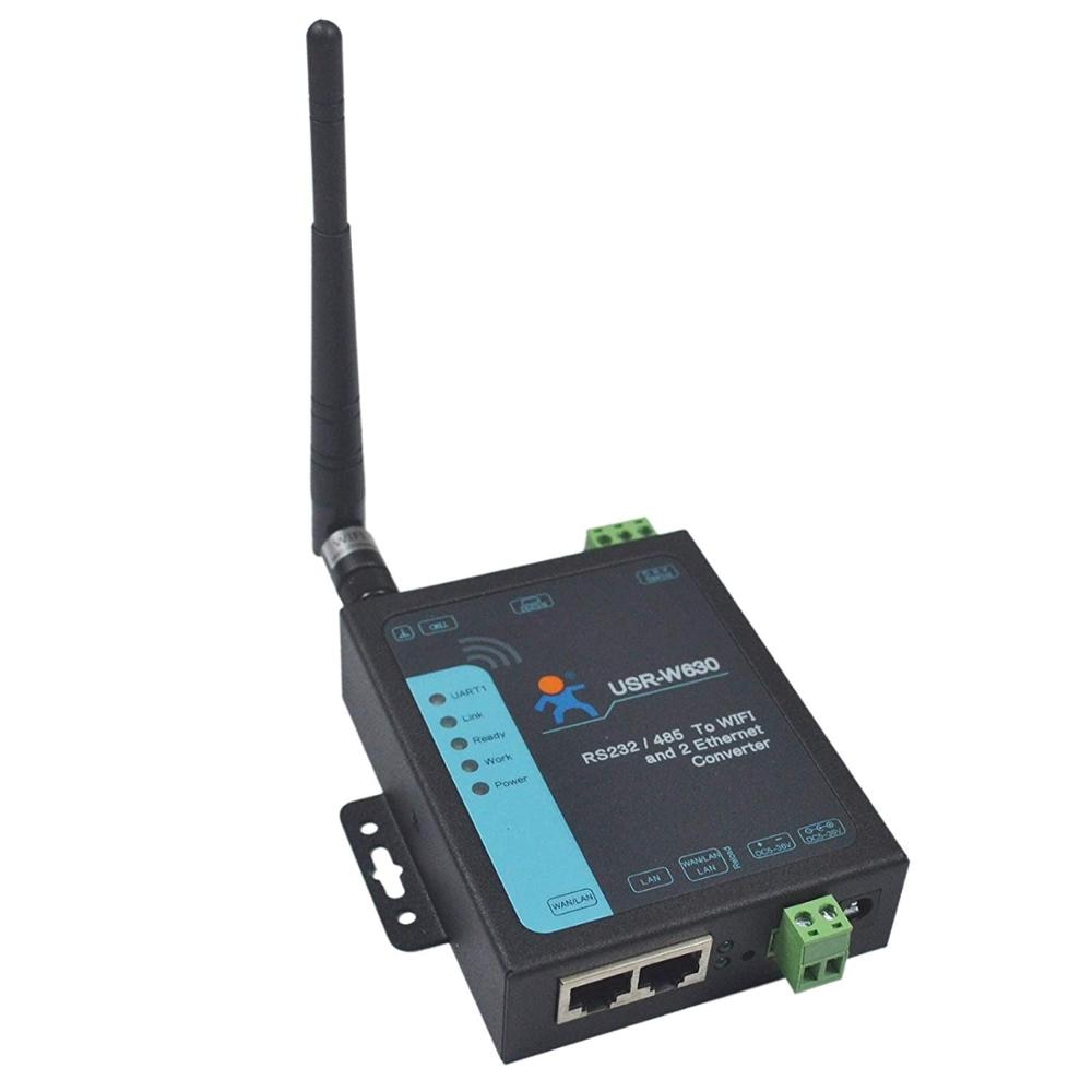 Industrial RS232 / RS485 Serial to Ethernet,Serial to WiFi ,WiFi to Ethernet Converter Support Dual Ethernet Ports, Modbus RTU