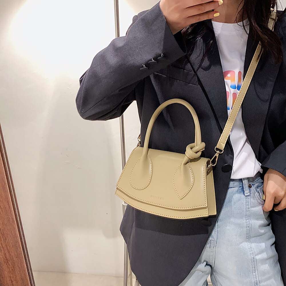 Bolso de hombro de nicho para mujer, con asa anudada, con broche, a la , ML90