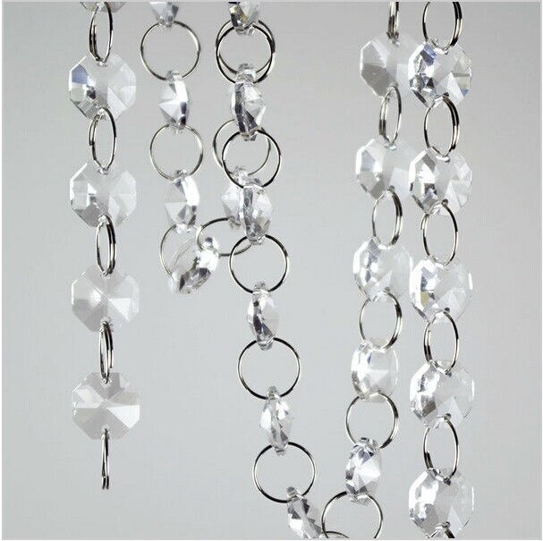 33ft krans hengende sikkerhet akryl krystall tråd perle gardin diamant kjeder fest tre xms ornament