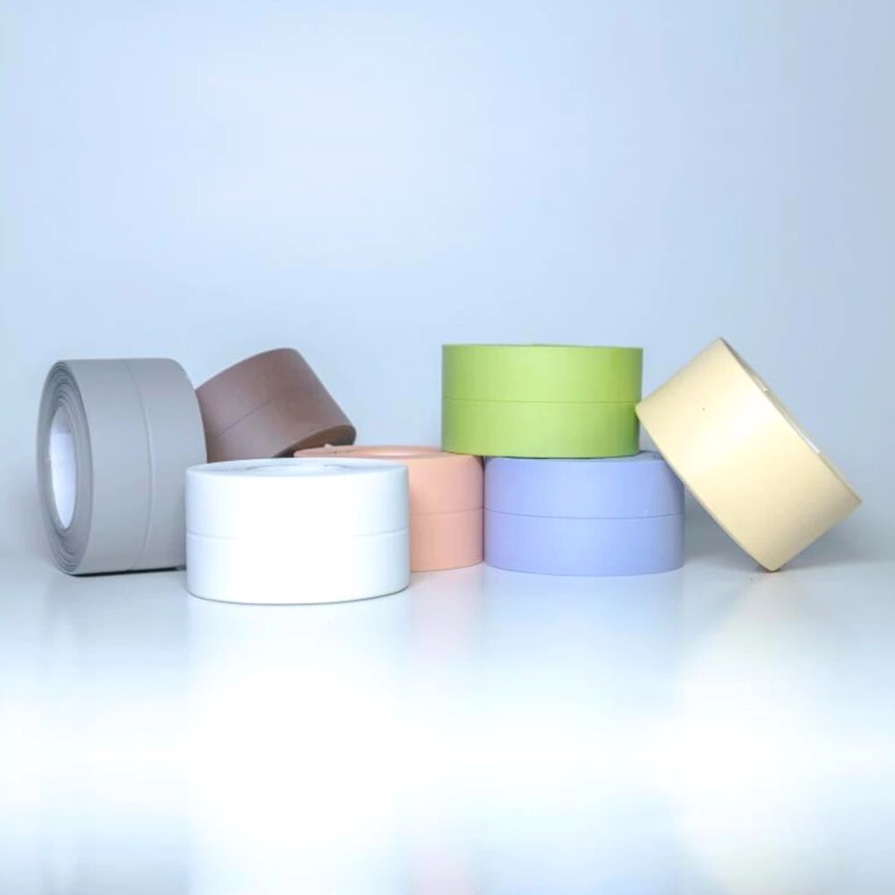 1pc Waterproof Sealing Strip Tape PVC Waterproof Adhesive Sealing Tape Kitchen Bathroom Sink Caulk Strip Corners Sealing Strip
