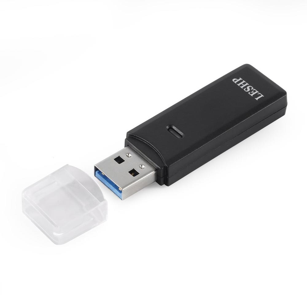 LESHP Ultra delgado conveniente para llevar anti-calor resistente a altas temperaturas USB 3,0 lector de tarjetas